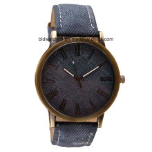 OEM Waterproof Vogue Quartz Watch with Wood Face Leather Band